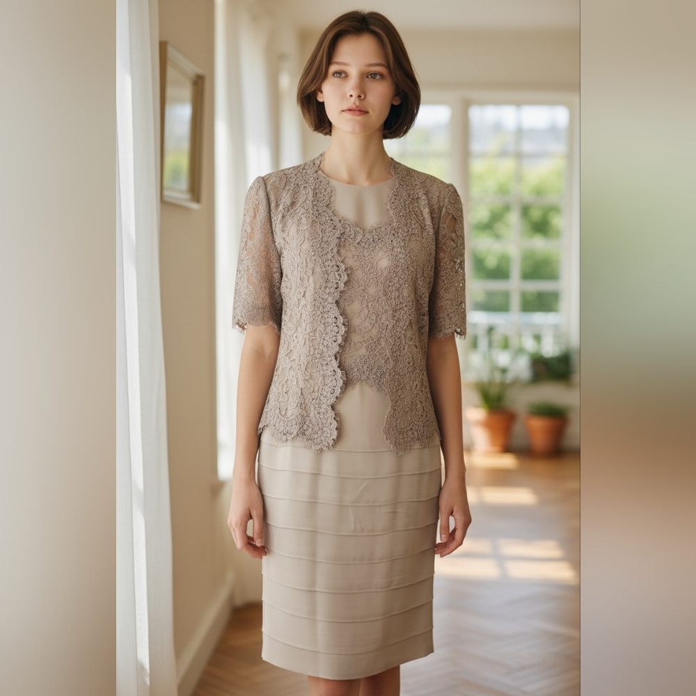 AUTHENTIC Vintage Carolina Herrera Dress & Jacket Luxury Celeb Style Designer